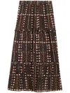 Isabel Marant Étoile Marant Etoile Women Diya Biologic Cotton Skirt With All-over Print In Black