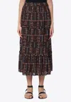 Isabel Marant Étoile Marant Etoile Women Diya Biologic Cotton Skirt With All-over Print In Brown