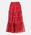 Isabel Marant Étoile Diya Tiered Printed Cotton-voile Midi Skirt In Red