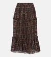 Isabel Marant Étoile Marant Etoile Women Diya Biologic Cotton Skirt With All-over Print In Schwarz