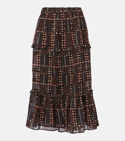 ISABEL MARANT ÉTOILE DIYA PRINTED TIERED COTTON MAXI SKIRT