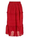 Isabel Marant Étoile Diya Elasticated Waistband Skirt In Red
