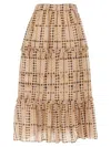 Isabel Marant Étoile Tiered Ruffled Skirts In Printed Lightweight Fabric In Multi