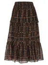 Isabel Marant Étoile Marant Etoile Women Diya Biologic Cotton Skirt With All-over Print In Brown