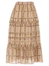 Isabel Marant Étoile Tiered Ruffled Skirts In Printed Lightweight Fabric In Beige