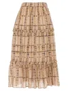 Isabel Marant Étoile Tiered Ruffled Skirts In Printed Lightweight Fabric In Beige