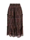 Isabel Marant Étoile Marant Etoile Women Diya Biologic Cotton Skirt With All-over Print In Black