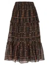 Isabel Marant Étoile Diya Skirt In Cotton Voile With Print Women In Brown