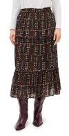 Isabel Marant Étoile Marant Etoile Women Diya Biologic Cotton Skirt With All-over Print In Faded Black