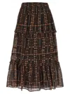 Isabel Marant Étoile Diya Skirt In Cotton Voile With Print Women In Multi