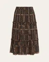 Isabel Marant Étoile Marant Etoile Women Diya Biologic Cotton Skirt With All-over Print In Faded Black