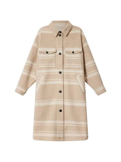 Isabel Marant Étoile Djila Striped Coat In Brown