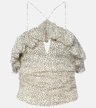 Isabel Marant Étoile Djimia Halterneck Cotton-blend Top In White
