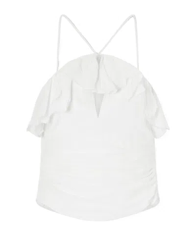 Isabel Marant Étoile Djimia Ruffled Cotton-blend Tank In White