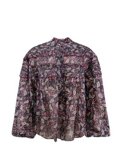 Isabel Marant Étoile Doane Floral-print Ruffled Blouse In Multi