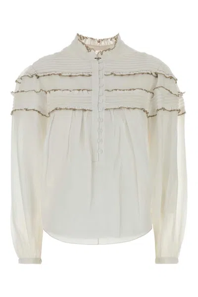Isabel Marant Étoile Isabel Marant Etoile White Cotton Blend Doane Blouse