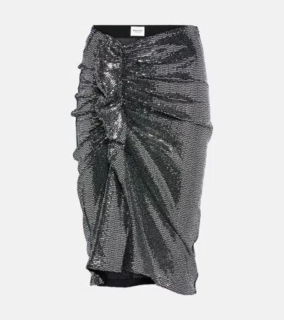 Isabel Marant Étoile Isabel Marant Etoile Woman Embellished Stretch Nylon Blend Dolene Skirt In Silver