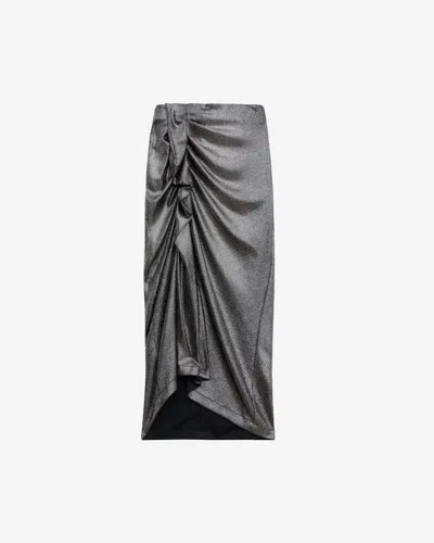 Isabel Marant Étoile Dolene Skirt In Metallic Black