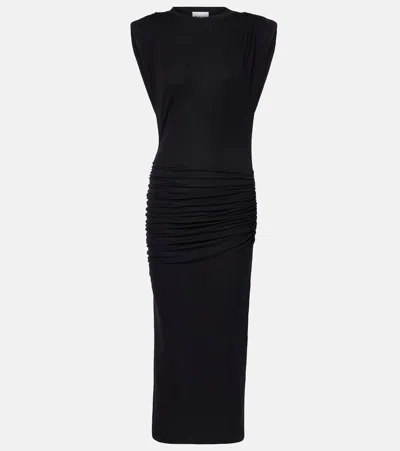 Isabel Marant Étoile Donna Draped Jersey Midi Dress In Black