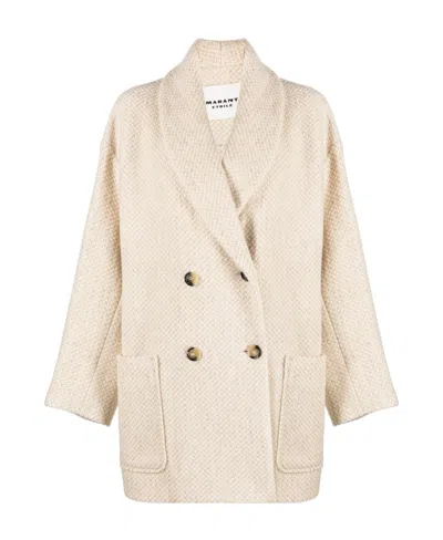 Isabel Marant Étoile Double Breasted Coat In Nude
