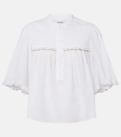 Isabel Marant Étoile Douna Cotton-blend Blouse In White