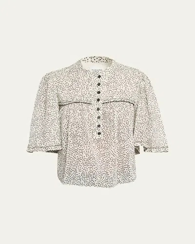 Isabel Marant Étoile Douna Polka-dot Blouse In Neutral