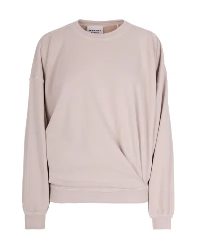 Isabel Marant Étoile Draped Cotton Sweatshirt With Pleated Detailing In Neutral