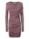 Isabel Marant Étoile Draped Floral Dress In Brown