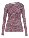 Isabel Marant Étoile Draped Floral-print Top In Purple