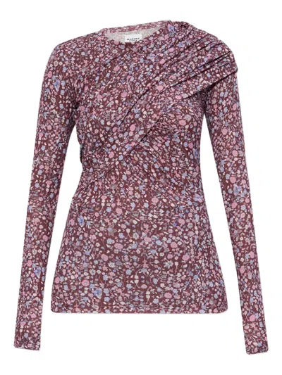 ISABEL MARANT ÉTOILE DRAPED FLORAL-PRINT TOP