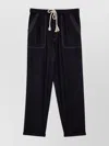 Isabel Marant Étoile Drawstring Silk Trousers Elastic Waistband In Black