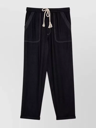 ISABEL MARANT ÉTOILE DRAWSTRING SILK TROUSERS ELASTIC WAISTBAND