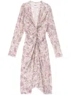 Isabel Marant Étoile Zeliha Midi Dress In Ecru Purple