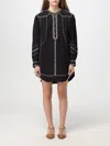 Isabel Marant Étoile Pradel Embroidered Cotton Minidress In Black