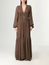 Isabel Marant Étoile Briane Gathered Georgette Maxi Dress In Brown