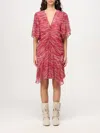 Isabel Marant Étoile Red Printed Muslin Short Vivienne Dress In 红色
