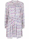 Isabel Marant Étoile Graphic Print Long-sleeved Dress In Ecru
