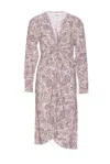 Isabel Marant Étoile Printed Paisley Knot Detail V-neck Midi Dress In Purple