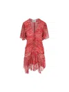 Isabel Marant Étoile Red Printed Muslin Short Vivienne Dress In Red