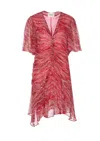 Isabel Marant Étoile Red Printed Muslin Short Vivienne Dress In Red
