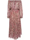 Isabel Marant Étoile Volga Printed Off-shoulder Maxi Dress In Red