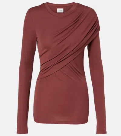 Isabel Marant Étoile Dressi Draped Jersey Top In Brown