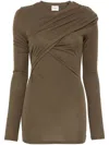 Isabel Marant Étoile Ruched Knit Top In Brown