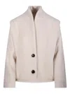 Isabel Marant Étoile Asymmetric High Collar Long Sleeve Coat In Pink
