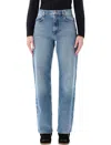 Isabel Marant Étoile Dromie Denim Trousers Contrast Stitching Design In Blue