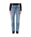 Isabel Marant Étoile Dromie Denim Trousers Contrast Stitching Design In Blue