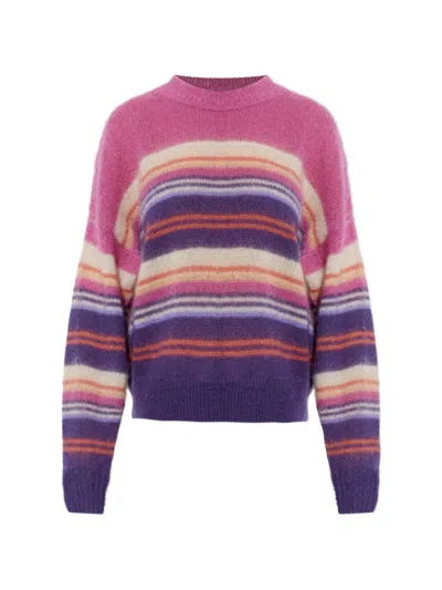 Isabel Marant Étoile Drussell Striped Mohair Knit Oversized Sweater In Multi