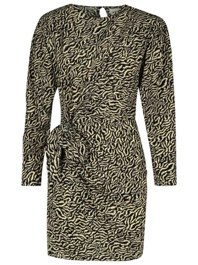 Isabel Marant Étoile Dulce Wrap-effect Twist-front Printed Crepe De Chine Mini Dress In Ecru