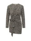Isabel Marant Étoile Dulce Printed Gathered Minidress In Black