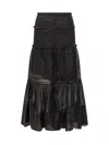 Isabel Marant Étoile Cotton Voile Skirt In Black